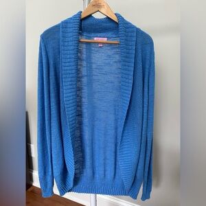 Lilly Pulitzer Vibrant Blue Cardigan Shawl Collar Size Large